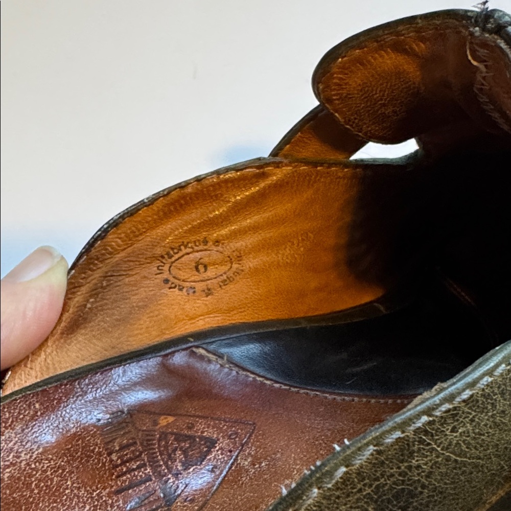 John Fluevog dark green Leather Buckle Shoes - Picture 9 of 11